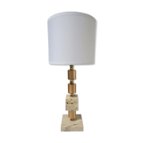 Travertine lamp and  gilded steel 70