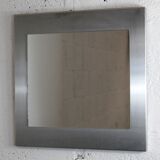Miroir "space age". Acier inoxydable. France, circa 1970