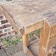 Small built old wooden 1950 IDEAL entrance console