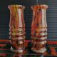Vases Art déco en verre irisé de Bohême