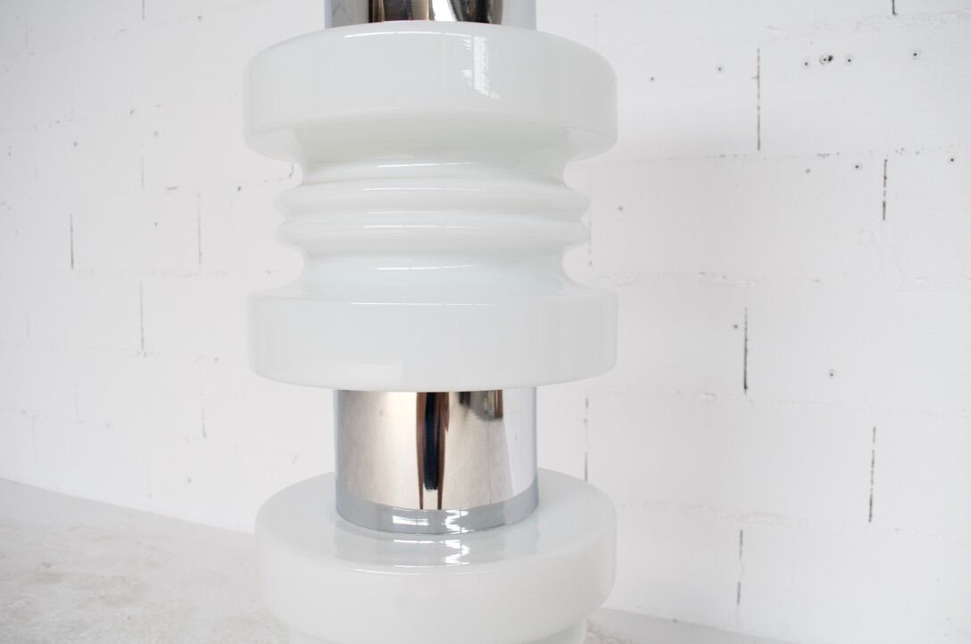 Lampadaire italian years 70' acier and verre