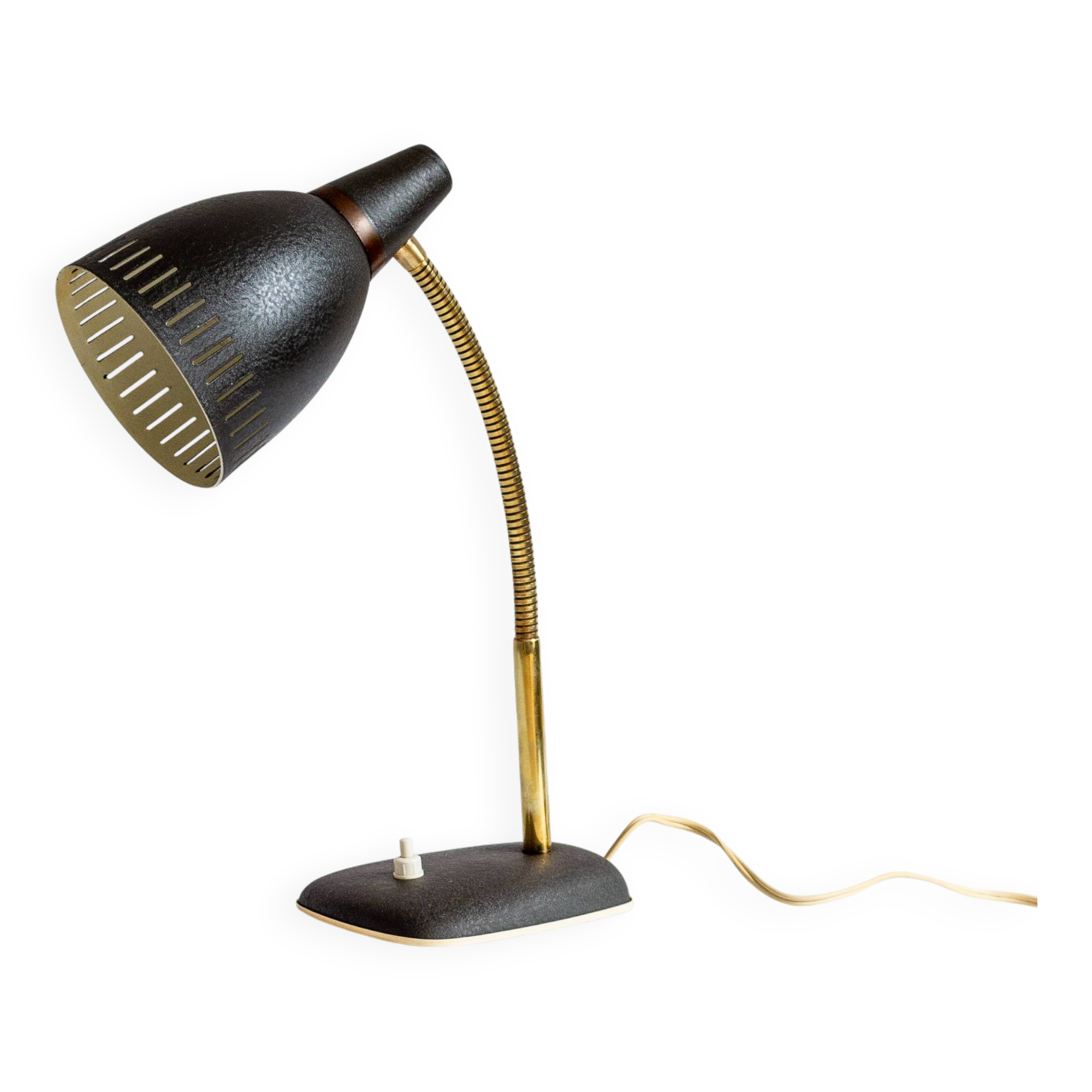 Metal and brass cocotte lamp, 1950s