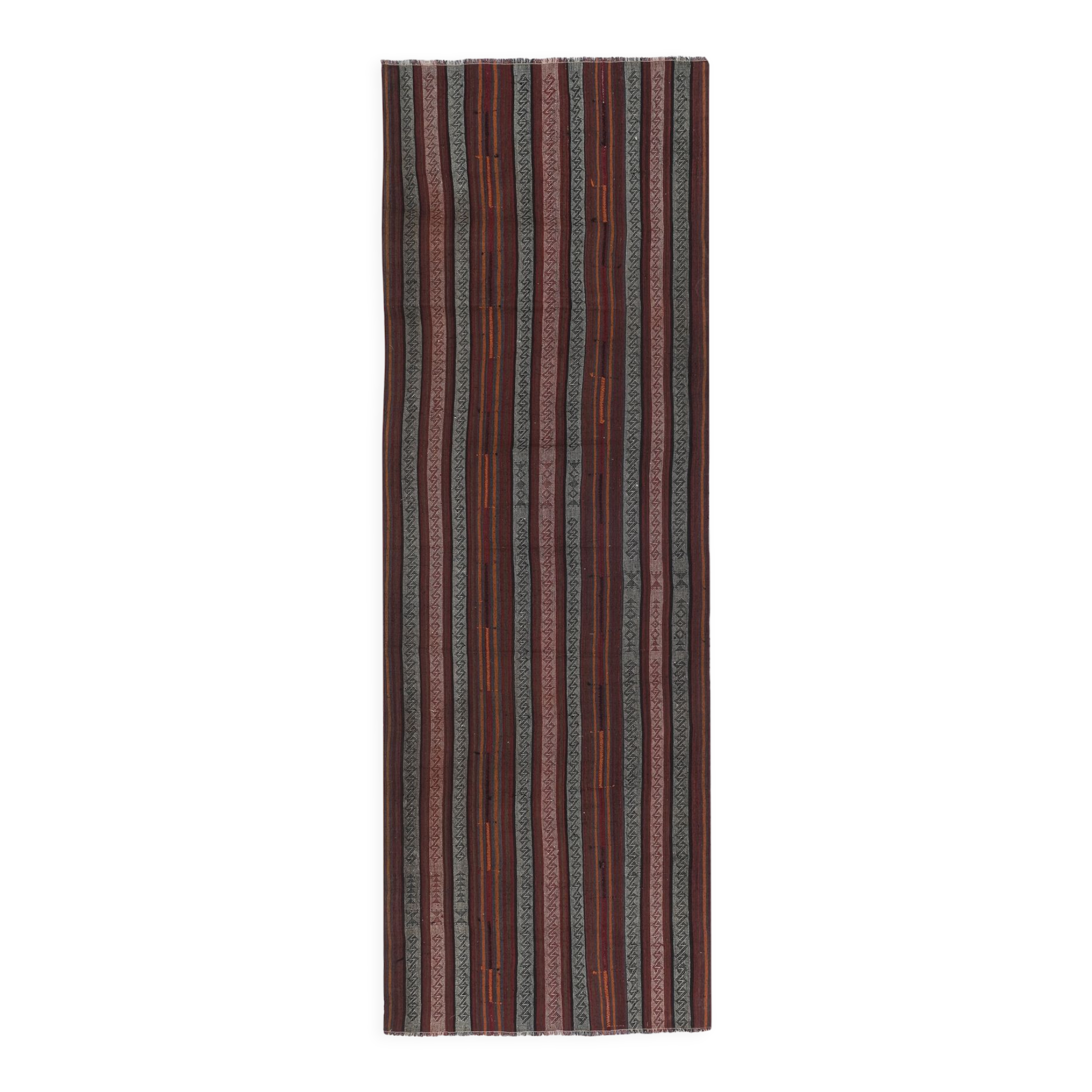 Vintage Turkish rug from Oushak, hand-woven 131x395 cm