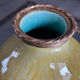 Art Deco vase in yellow and blue flamed earthenware - Shape 485, circa 1930