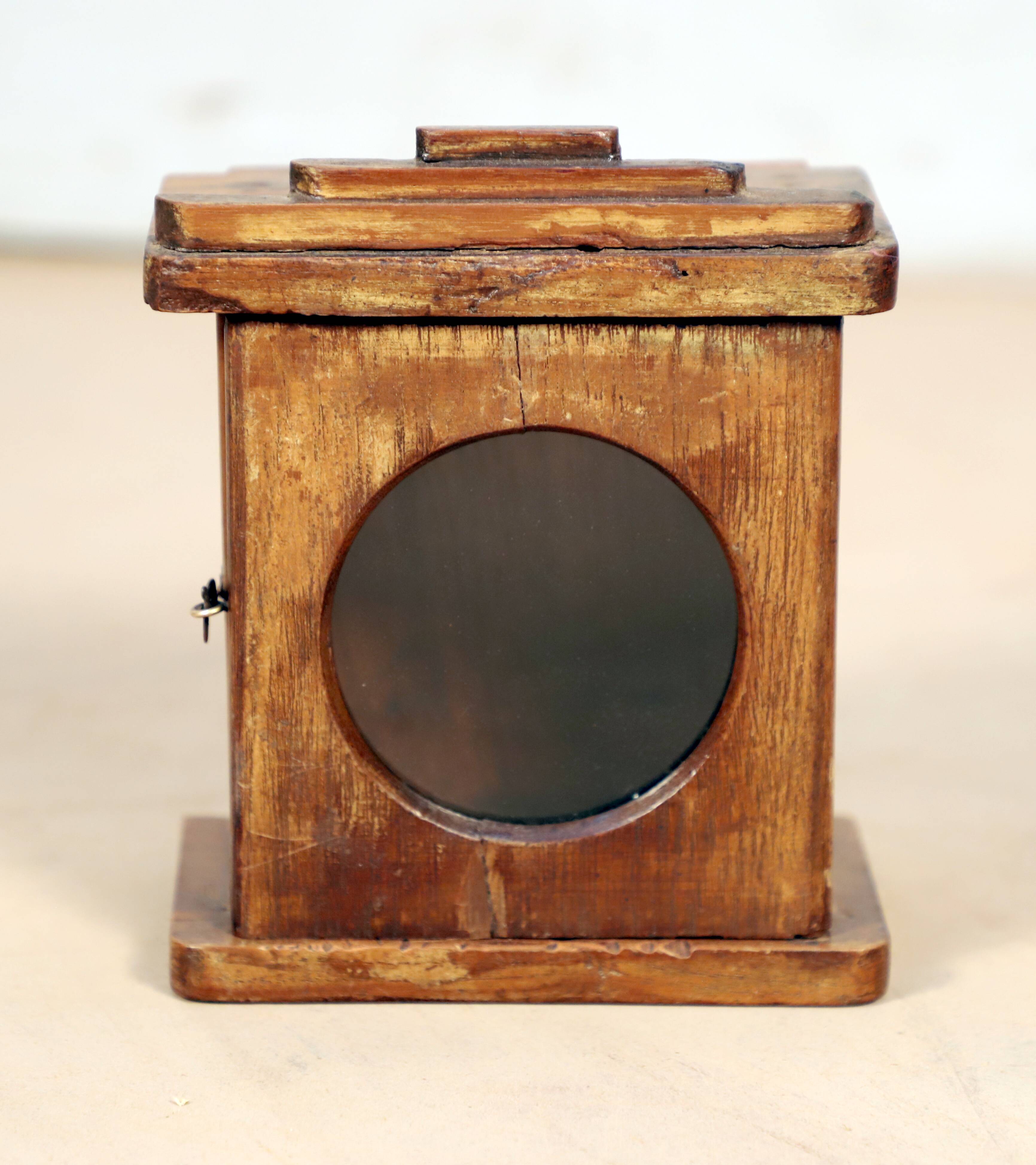 Old Burmese teak clock box