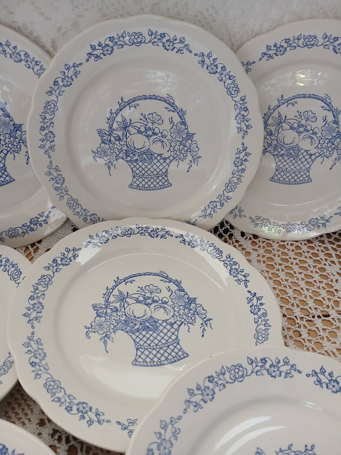 7 antique dinner plates