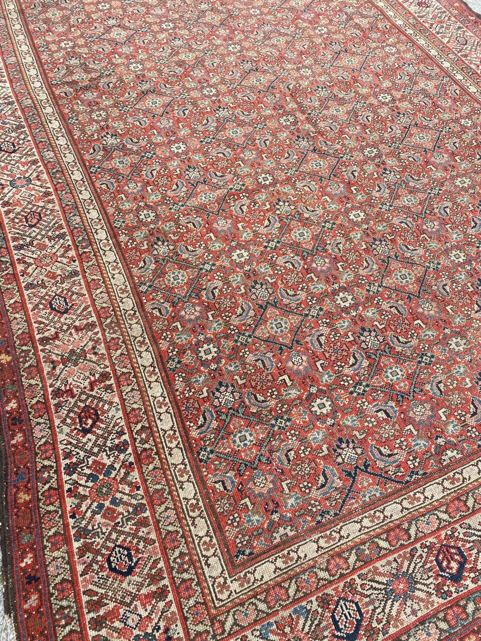 Large old Kurdish Persian carpet Malayer in length 200x490 cm