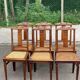 6 Art Deco dining chairs made of solid oak with caning from the 1950s.
