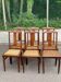 6 Art Deco dining chairs made of solid oak with caning from the 1950s.