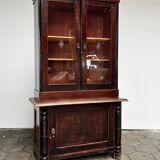 Vitrine vintage, bibliothèque avec portes vitrées