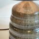 Vintage handmade stoneware geometric lamp