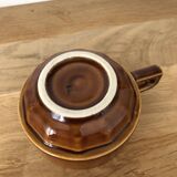 Tasse à chocolat bistrot en faïence marron