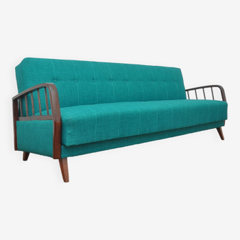 Turquoise sleeper sofa 1960s