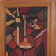 Huile sur toile scandinave originale – “Visage” – TNX 88 cadre vintage