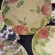 Exclusive antique dessert service in faience/terracotta with slip from 1900.