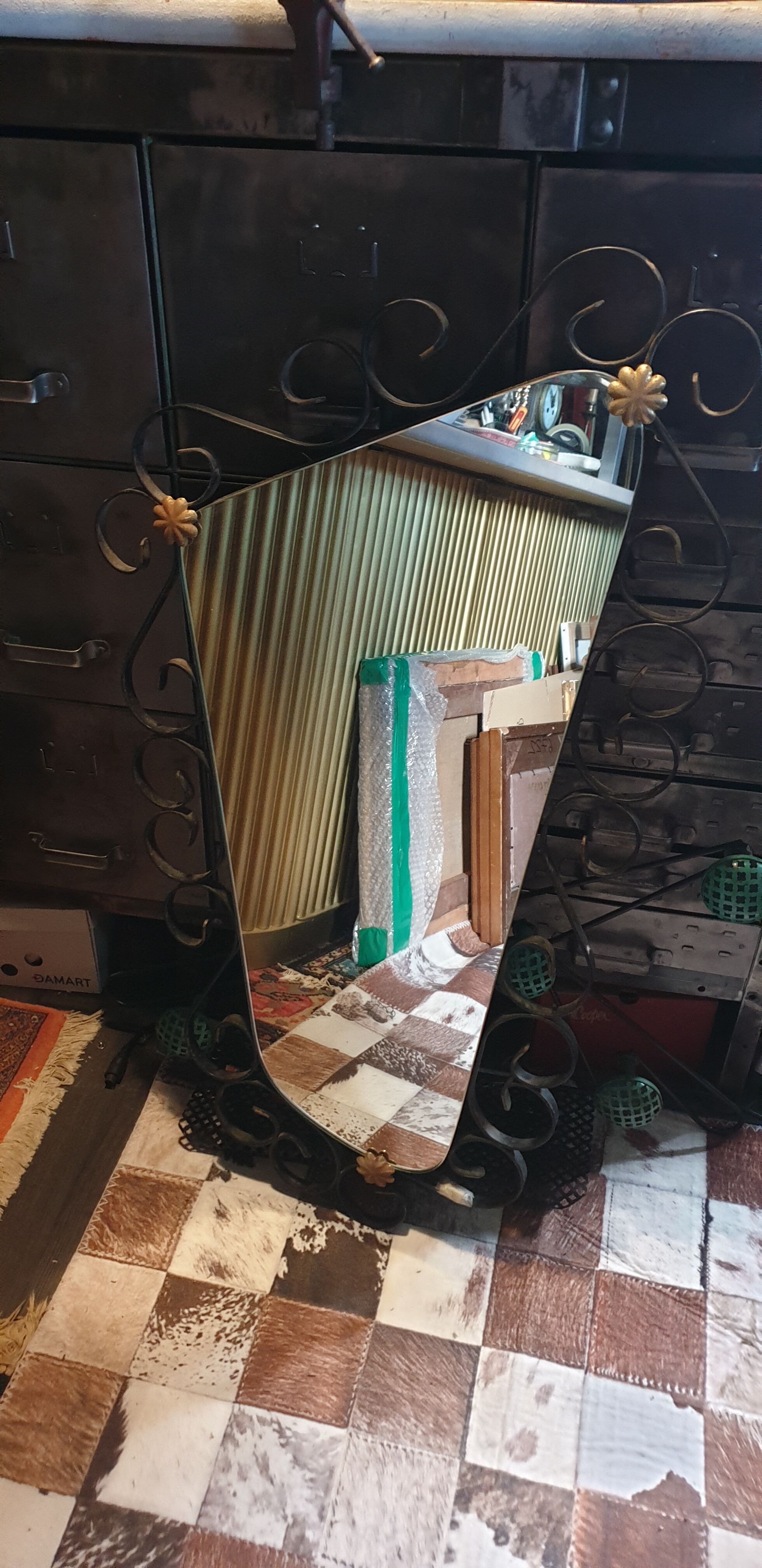 Wrought iron mirror 60s