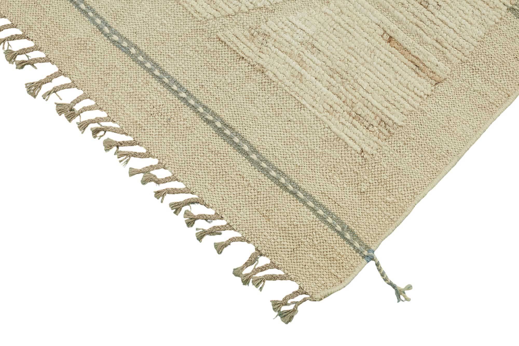 Handmade Turkish One of a Kind 201 cm x 295 cm Beige Wool Carpet