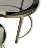 Table basse gigogne en laiton, tables basses vintage