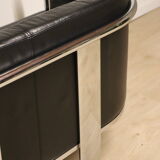 Vintage sofa in synthetic leather and chrome metal, 1970s