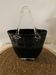 Basket Vase "Handbag" in Blown Glass – Black & Transparent