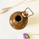 Bottle / hot water bottle in brown enamelled stoneware