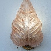 Set of 2 Wall Light Pink colour Murano Glass Leave by Barovier e Toso, 1950