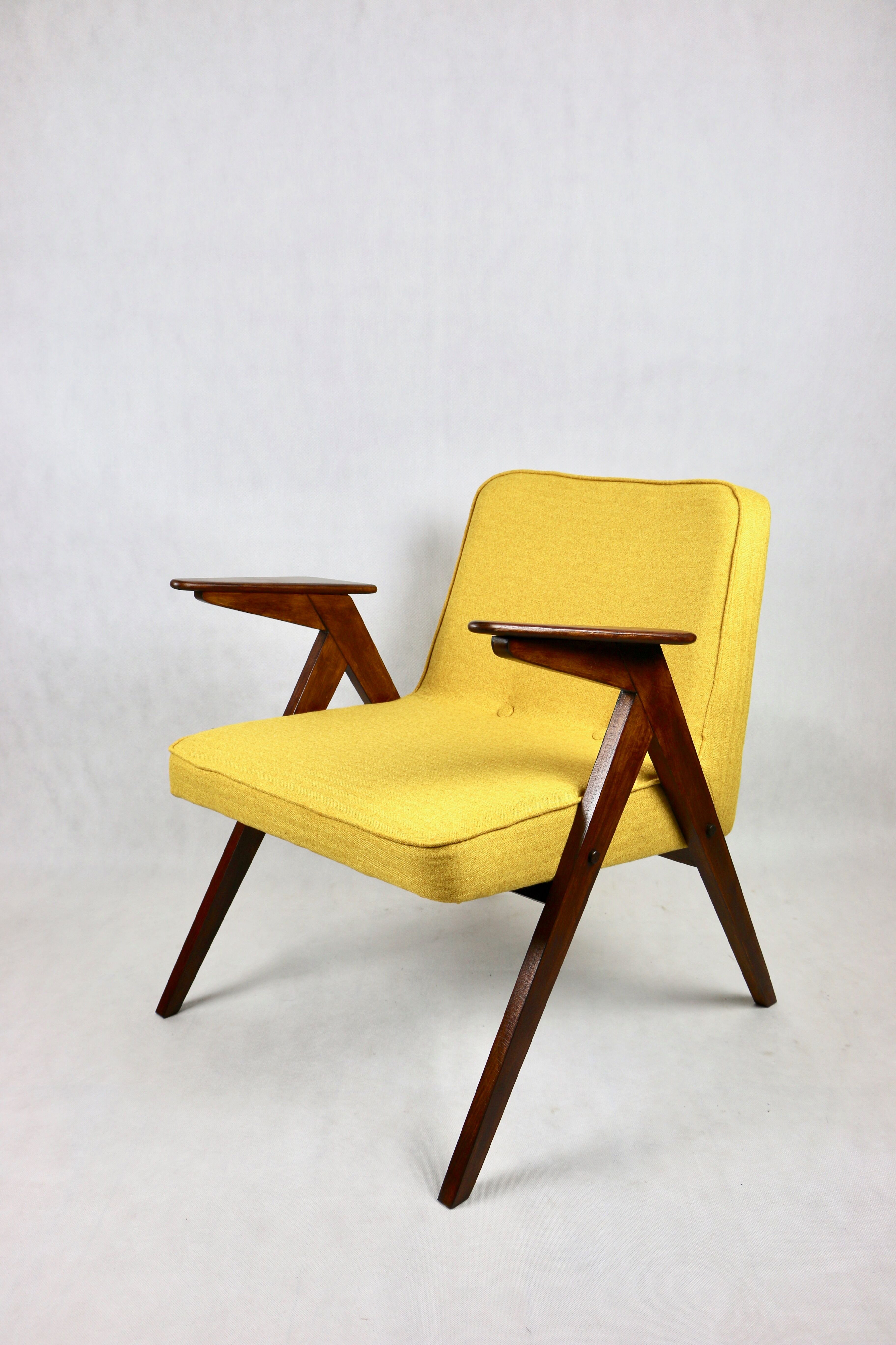 Yellow tweed bunny armchair