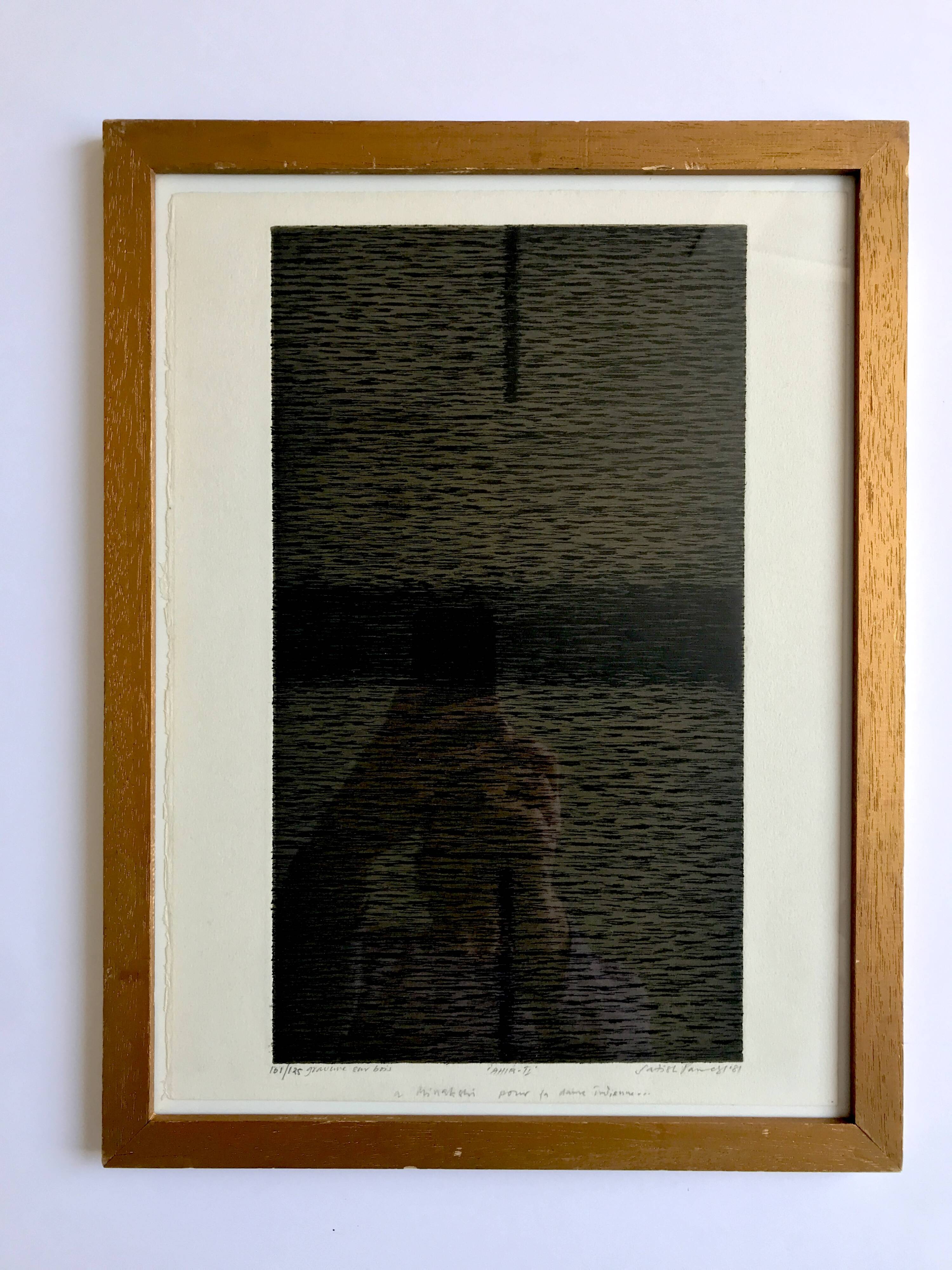 Satish PANCHAL, Ahir II, 1981. Wood engraving signed in pencil.