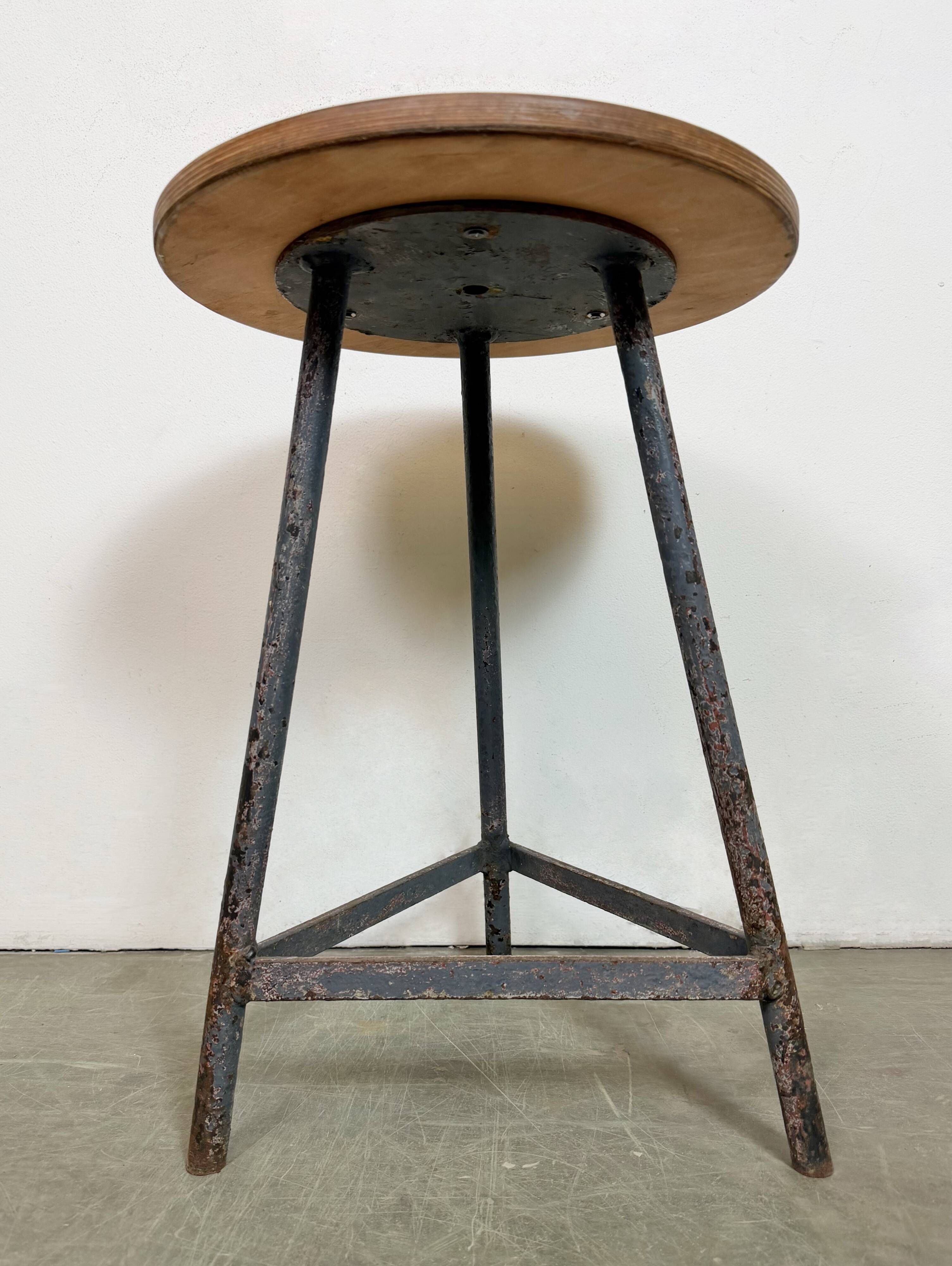 Grey Industrial Workshop Stool, 1960s