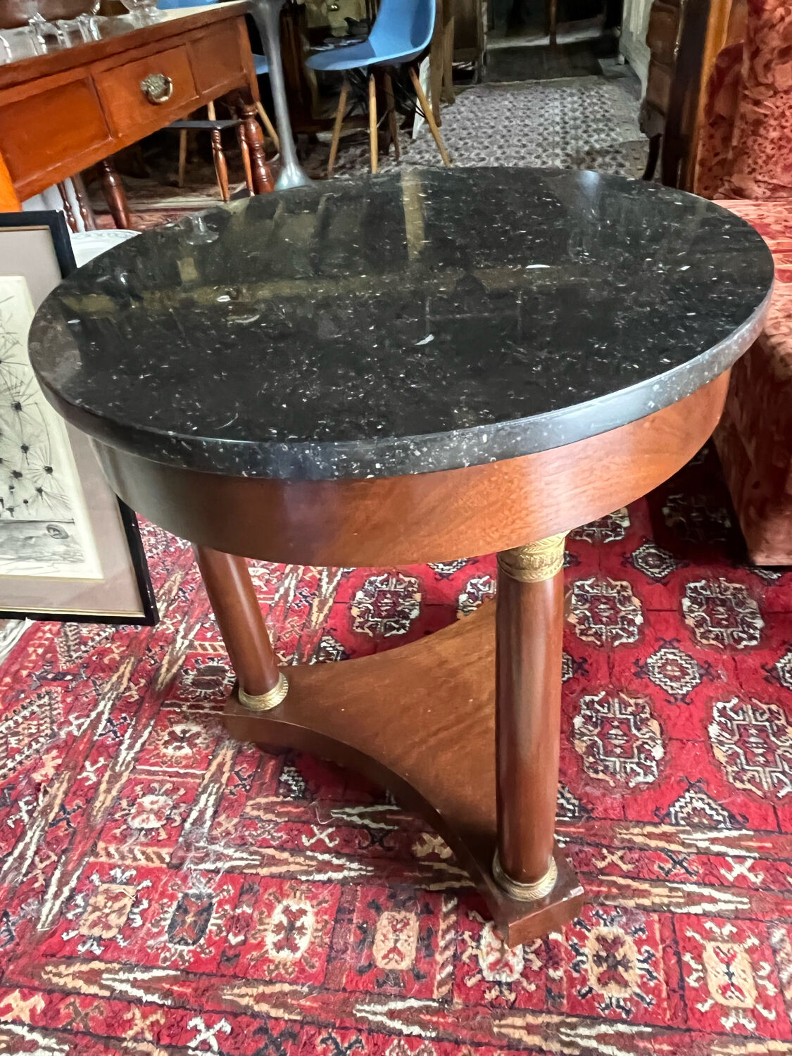 Gueridon style empire marble and bronze