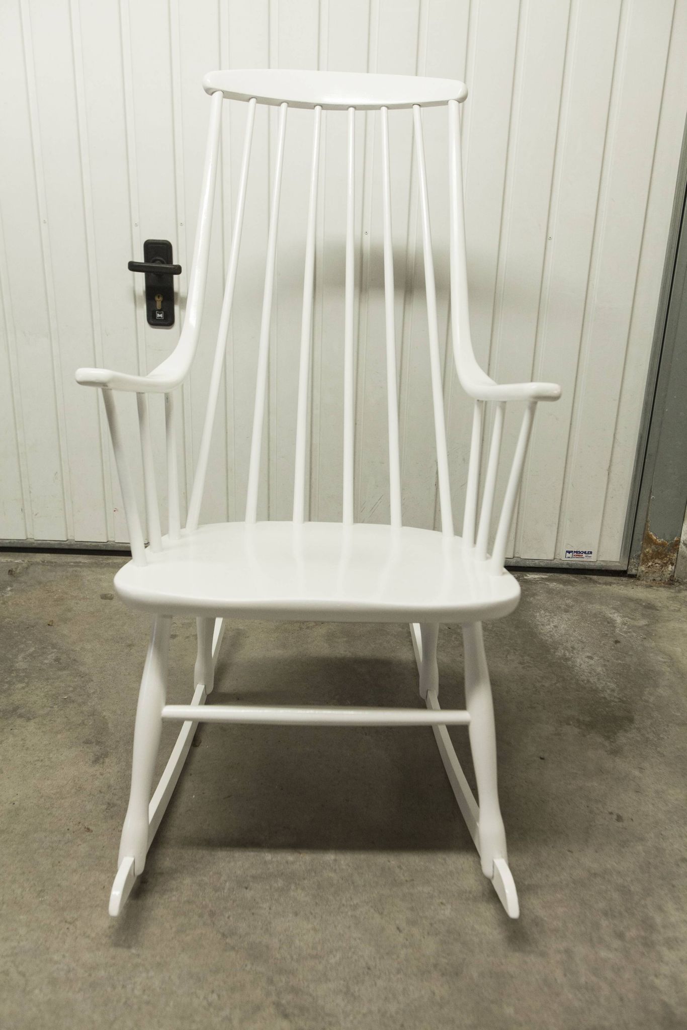 Grandessa rocking chair in white beech by Lena Larsson 1960 for Nesto