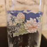 Set of 9 vintage Arcopal Florine glasses – pastel and floral