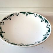 Compotier Longwy motif vert