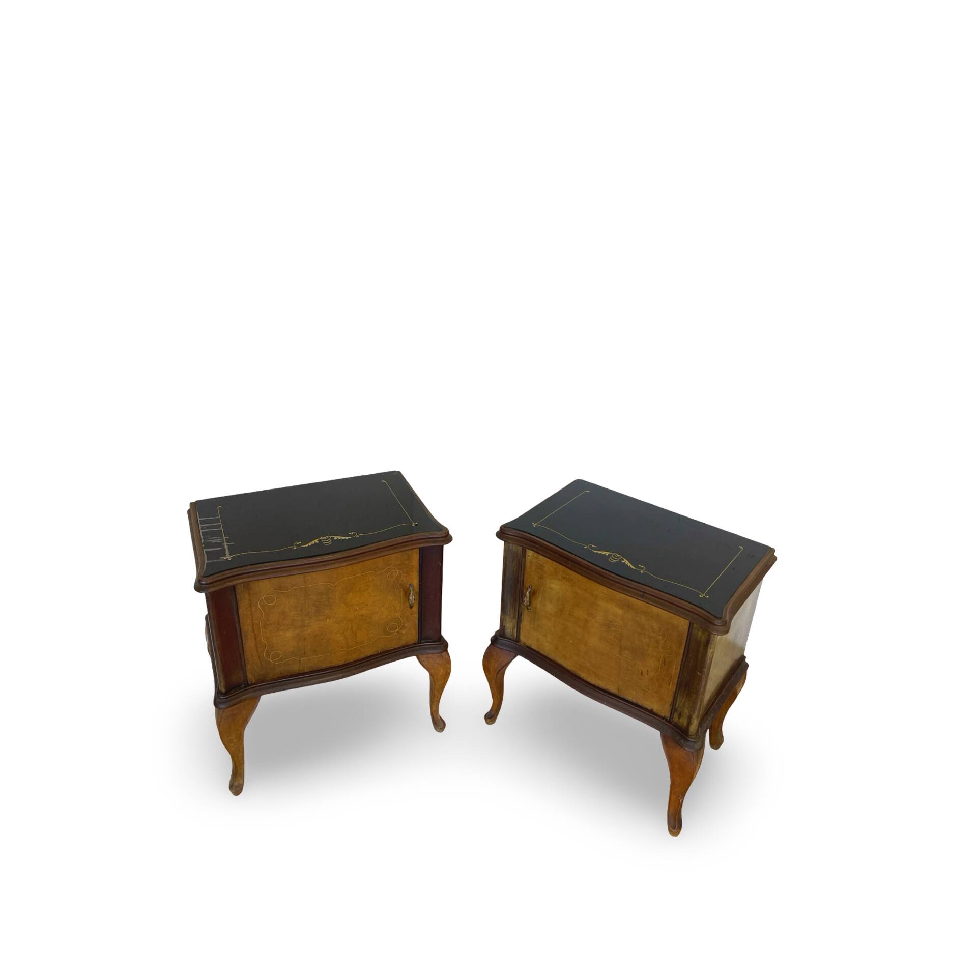 Tables de chevet/commodes Chippendale italiennes, années 1940/1950.