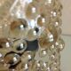 Amber bubbled glass bedside lamp vintage 60s-70s