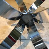 Table basse vintage en verre et chrome, circa 70's