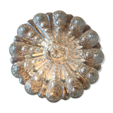 Round ceiling lamp in bubbled glass vintage 60s-70s