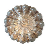 Round ceiling lamp in bubbled glass vintage 60s-70s