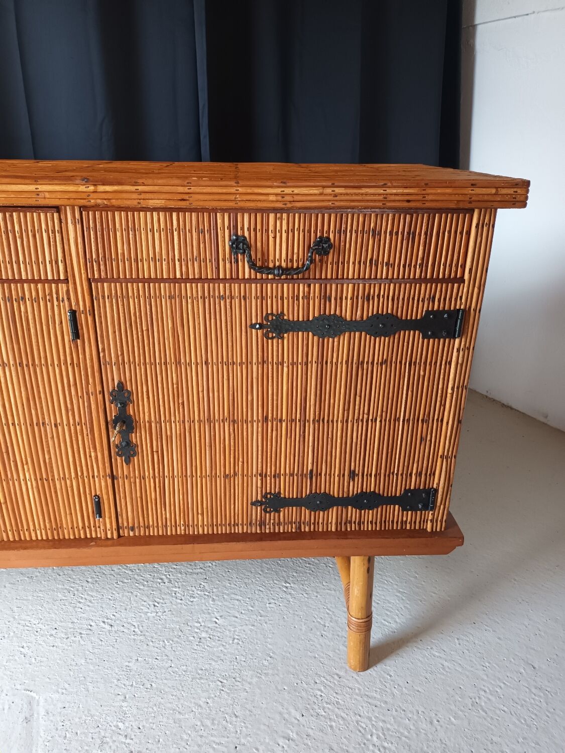 Vintage rattan sideboard