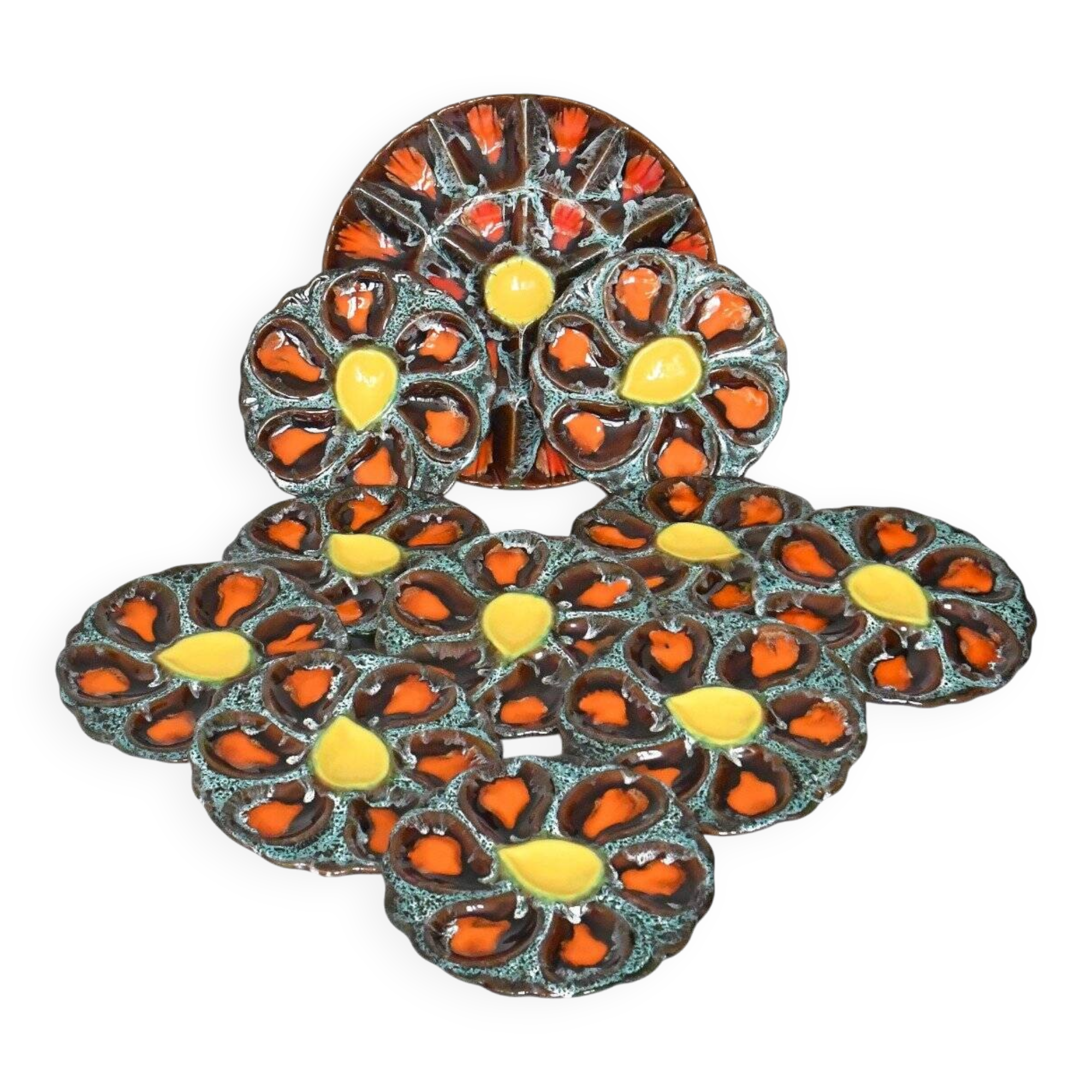 Ceramic oyster service from Vallauris