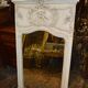 Mirror trumeau style Louis XV patinated white - 77 X 138cm