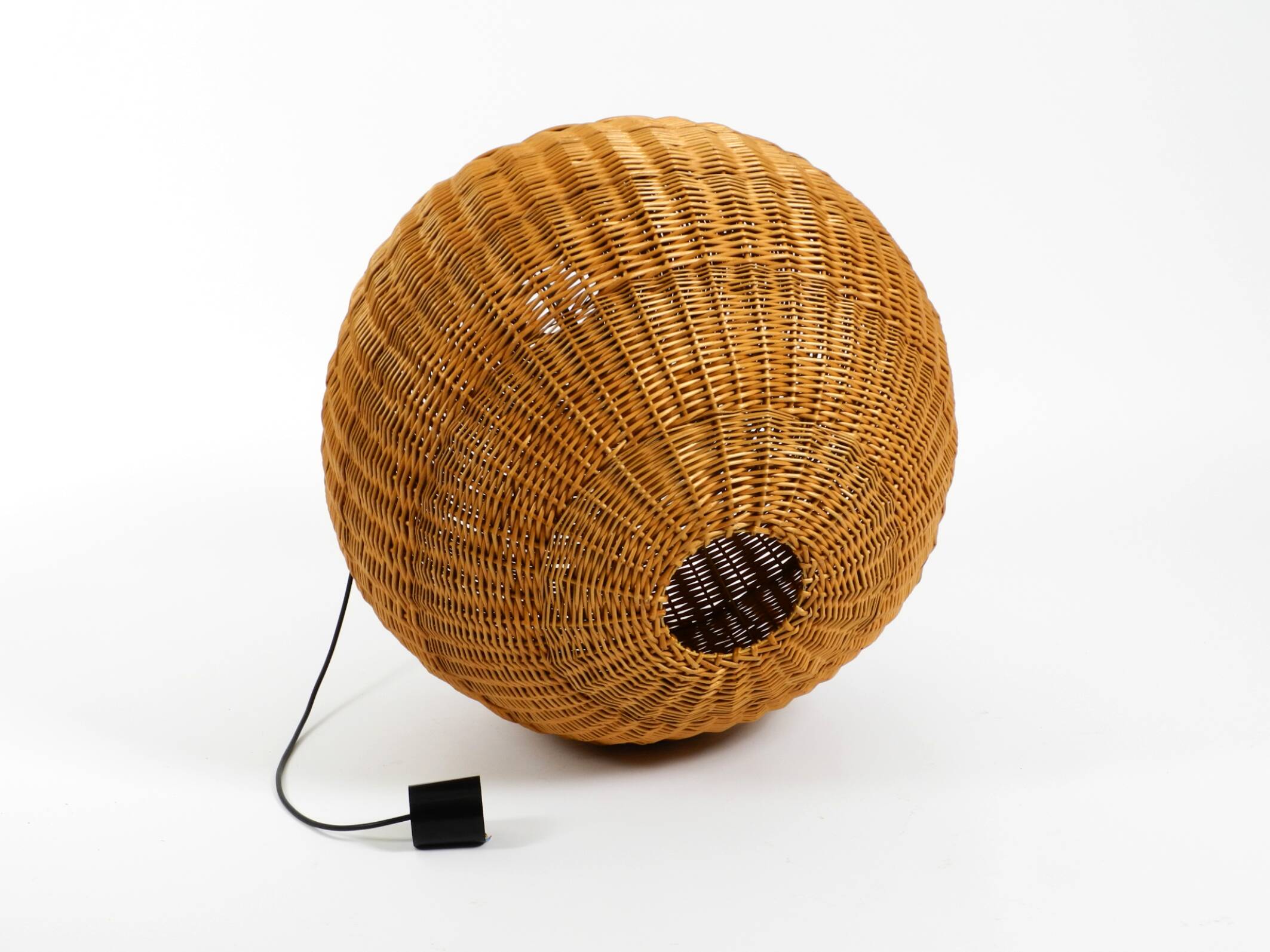 Very rare original XXL rattan ball pendant lamp | Mid Century Modern | Ø 66