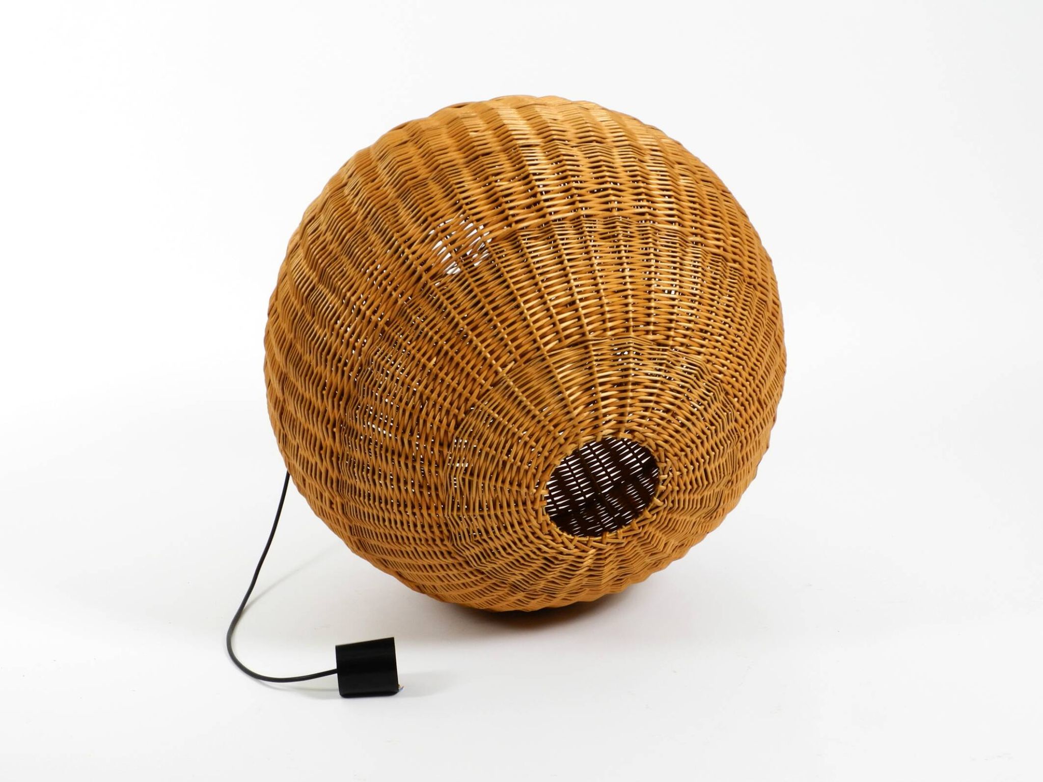 Very rare original XXL rattan ball pendant lamp | Mid Century Modern | Ø 66