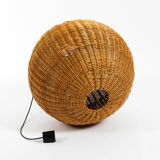 Very rare original XXL rattan ball pendant lamp | Mid Century Modern | Ø 66