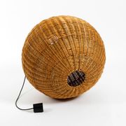 Very rare original XXL rattan ball pendant lamp | Mid Century Modern | Ø 66