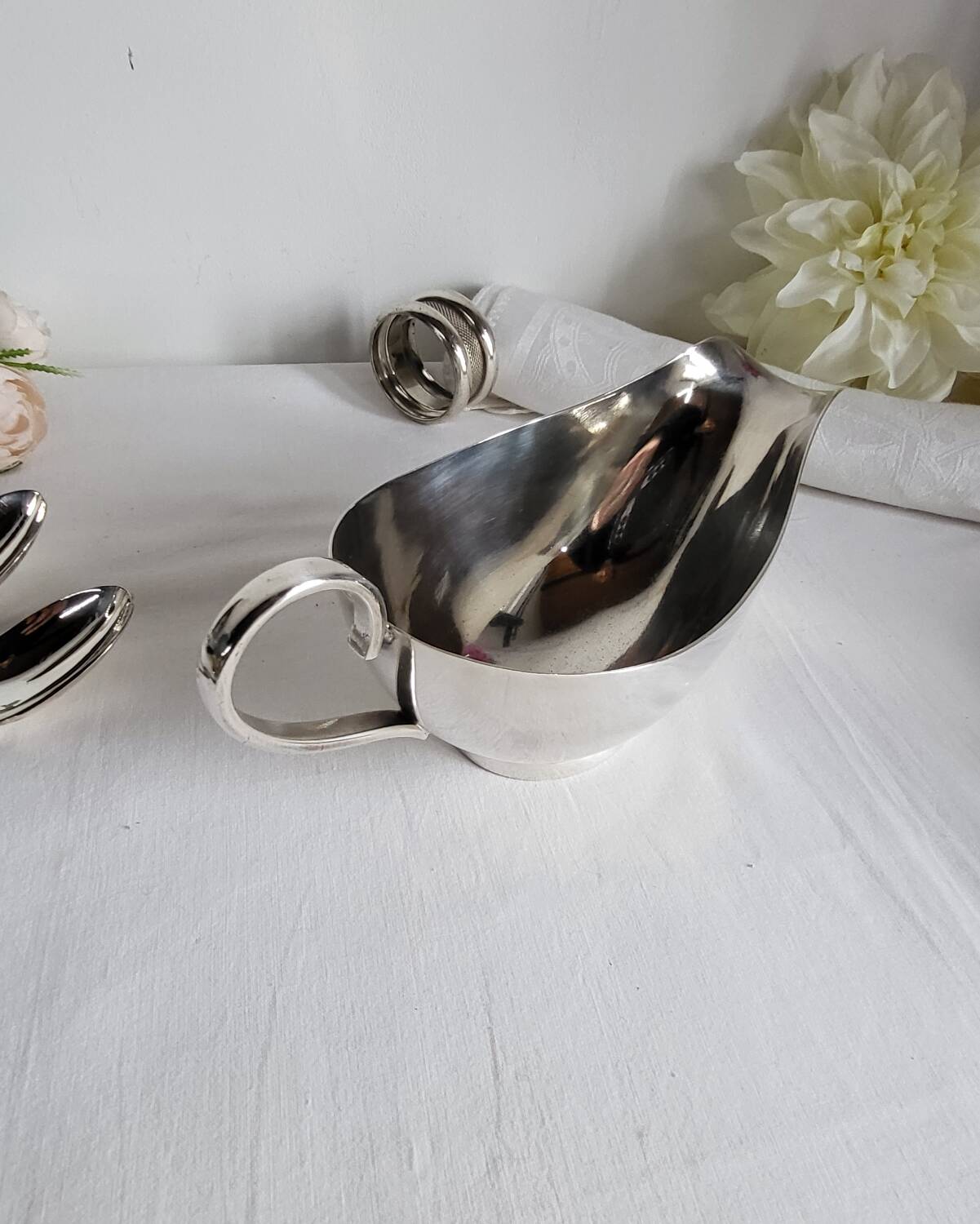 Silver-plated sauce boat