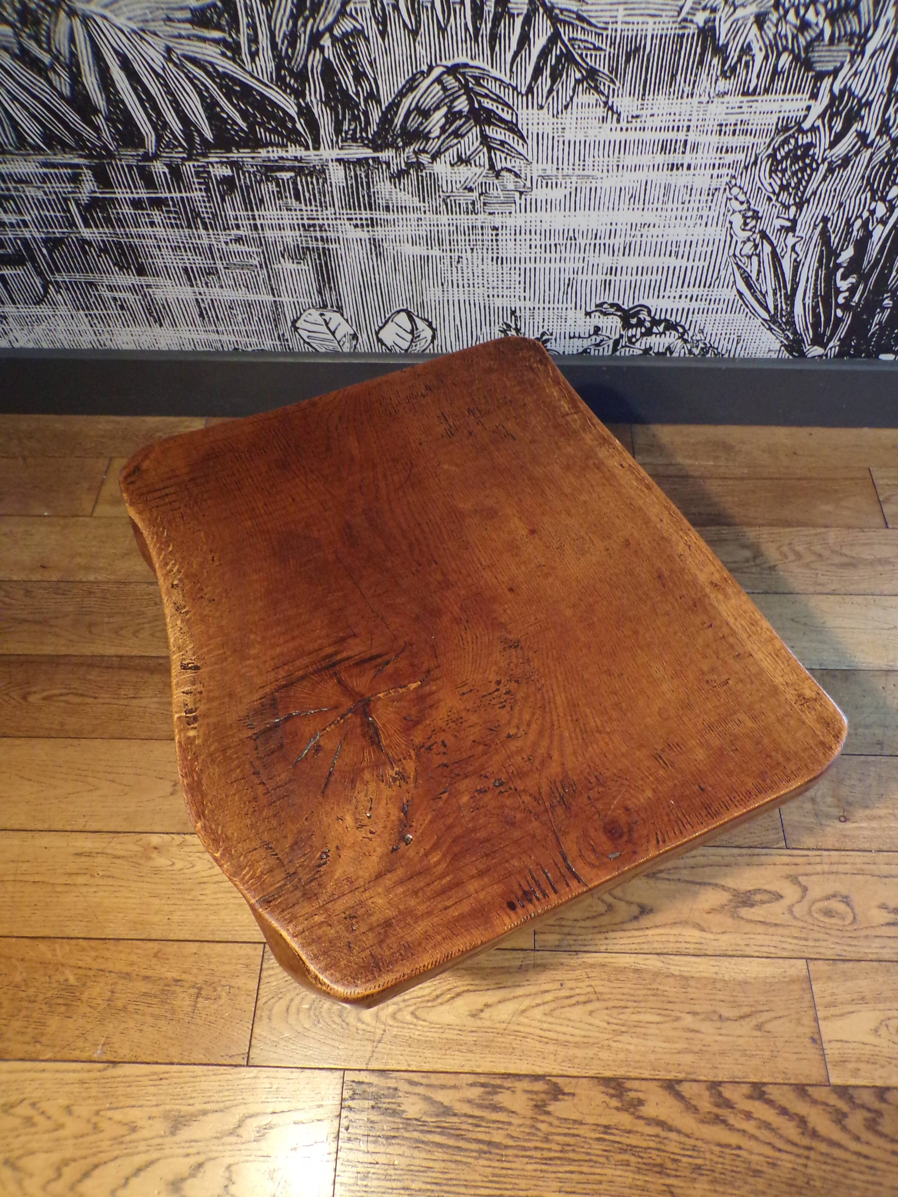 Brutalist coffee table in solid wood