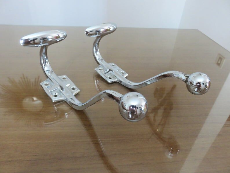 Pair of chrome metal pads 70s