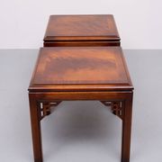 Paire de tables basses Drexel Chippendale en acajou, années 1970, États-Unis