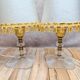 Pair of vintage lamps in plexiglass and gold metal